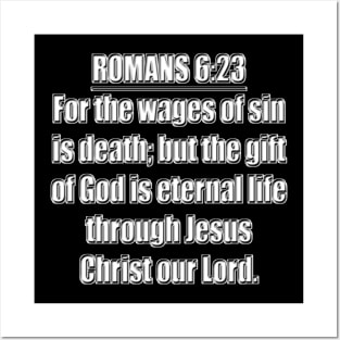 Romans 6:23 Bible Verse KJV Text Posters and Art